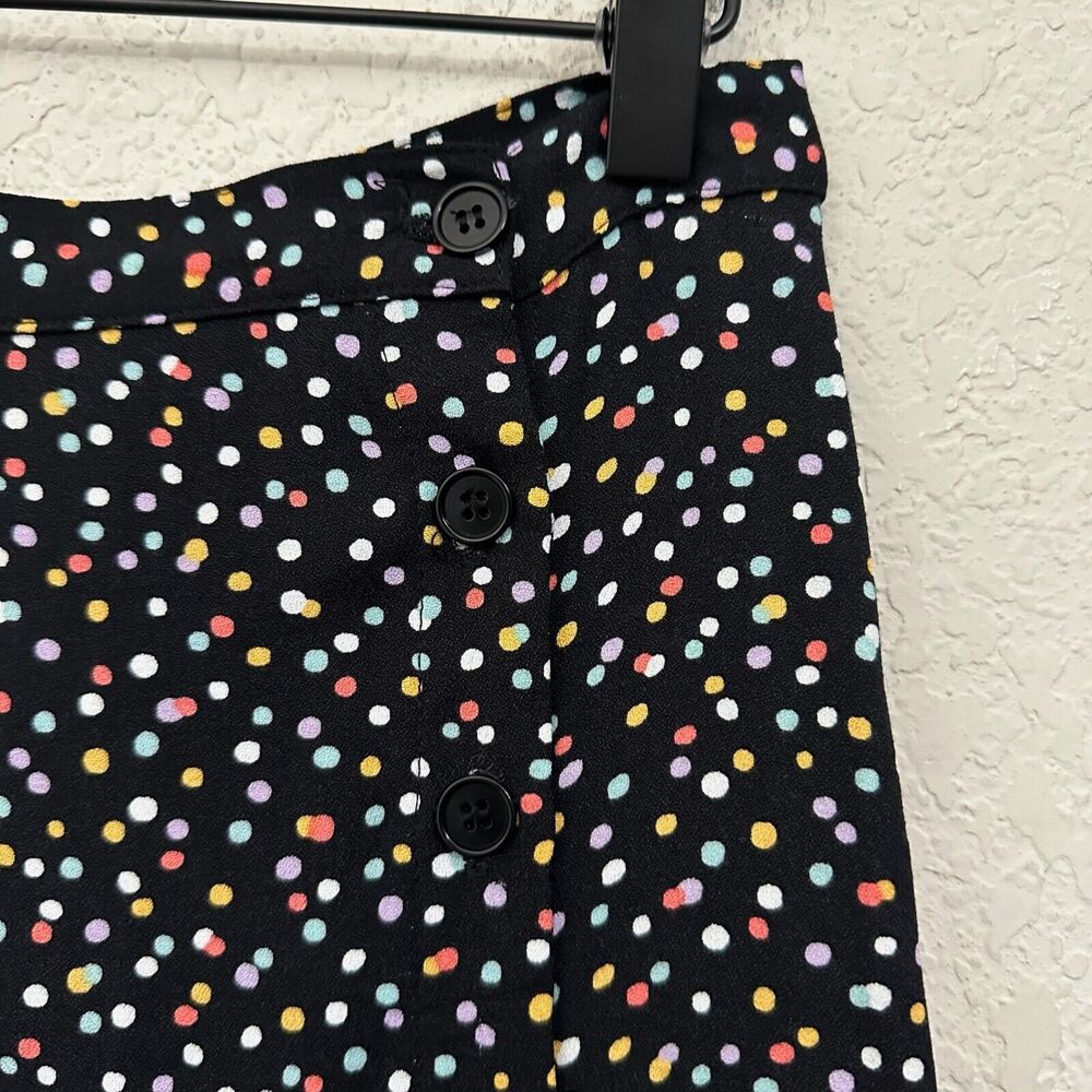 REFORMATION Polka Dot Skirt Black Side Slit Whimsigoth Retro NWT - Picture 6 of 9